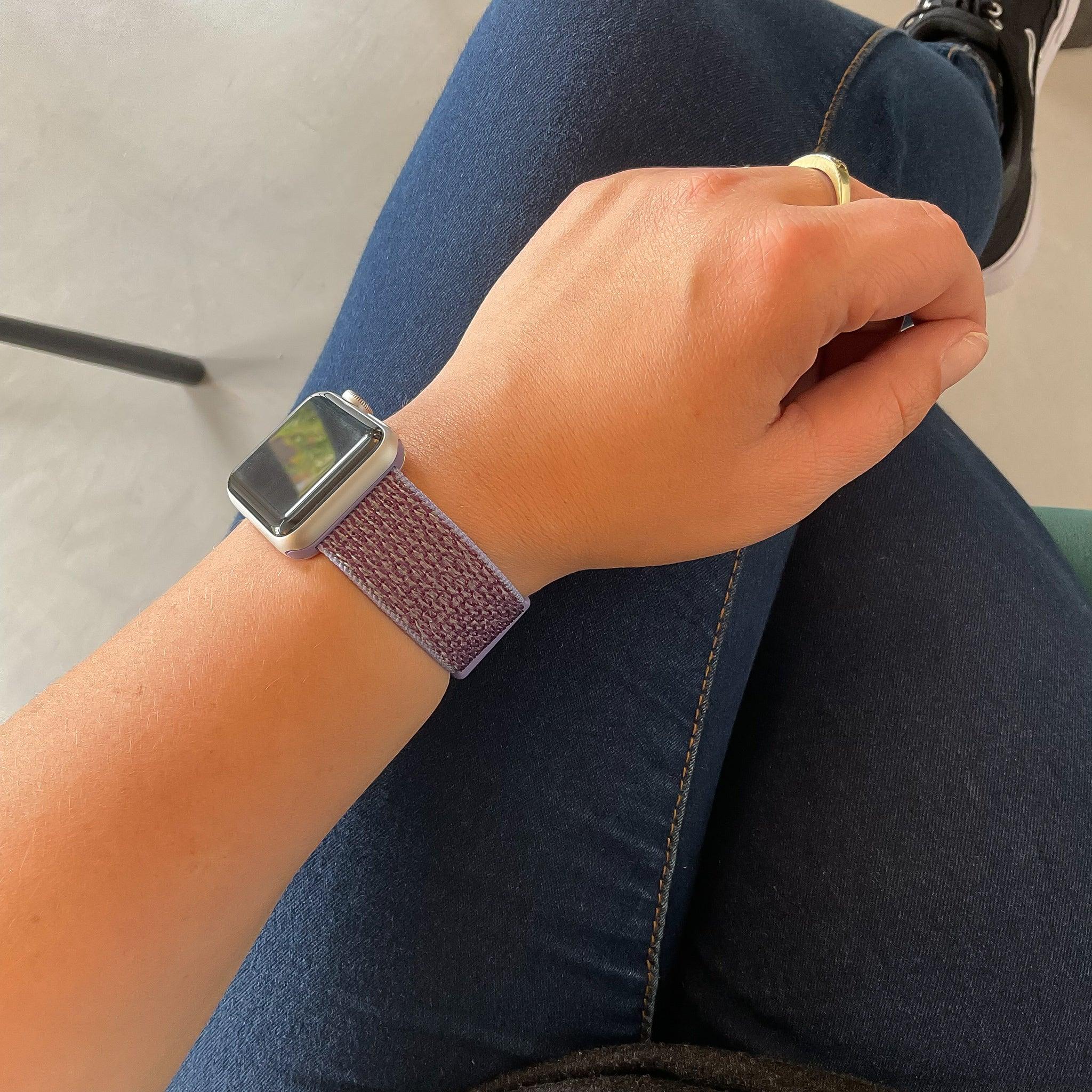 Apple Watch bandje Nexora - geweven - nylon - lila