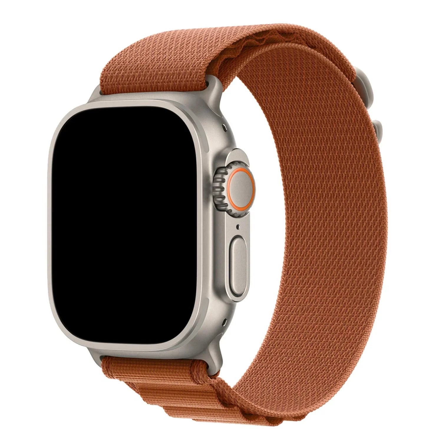 Apple Watch bandje Alpine - nylon - terra cotta - zwart