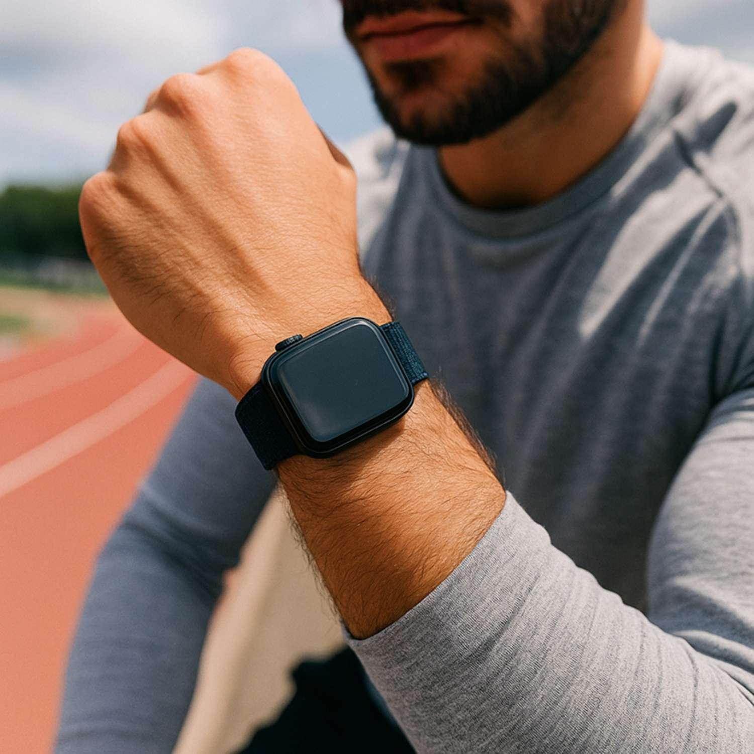 Apple Watch bandje Nexora - geweven - nylon - middernacht