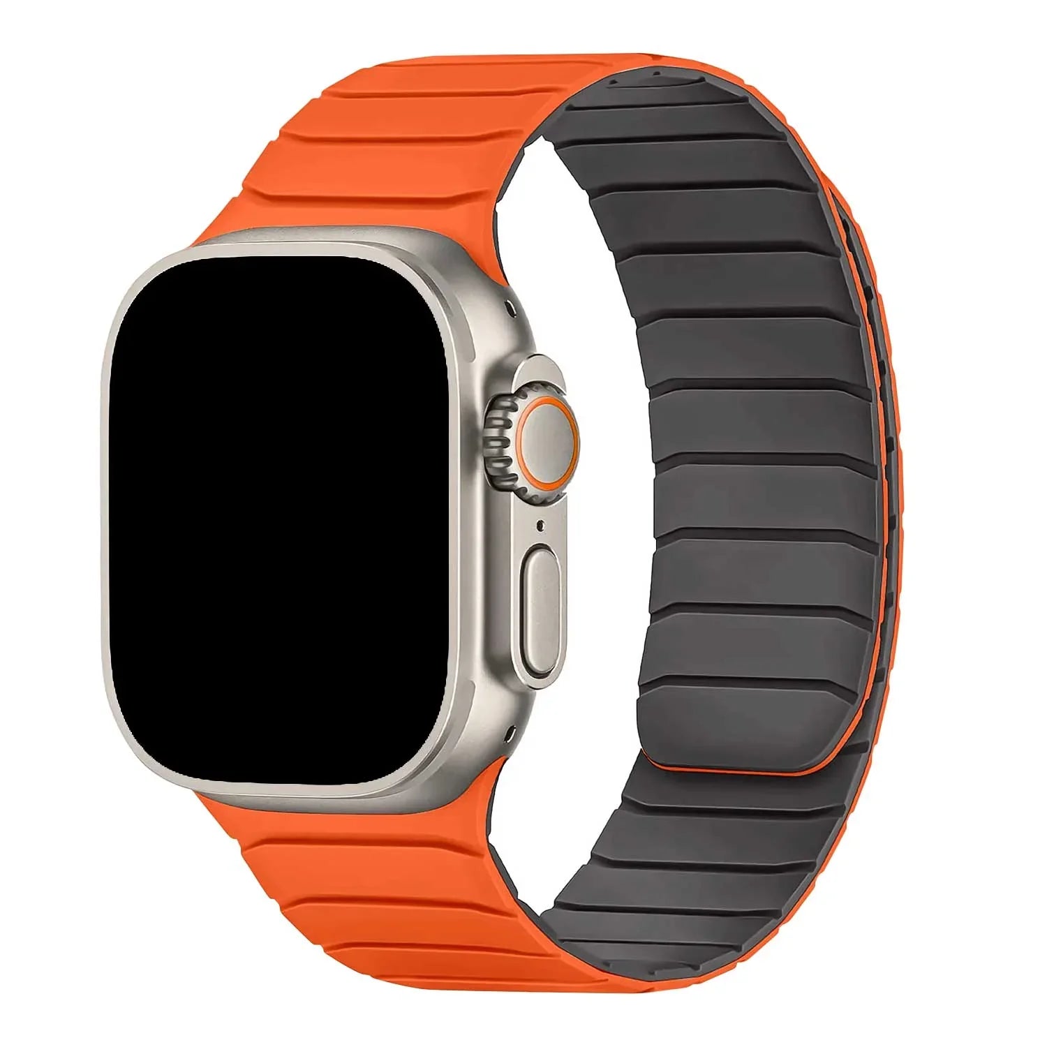 Apple Watch bandje Vetra - siliconen - oranje grijs