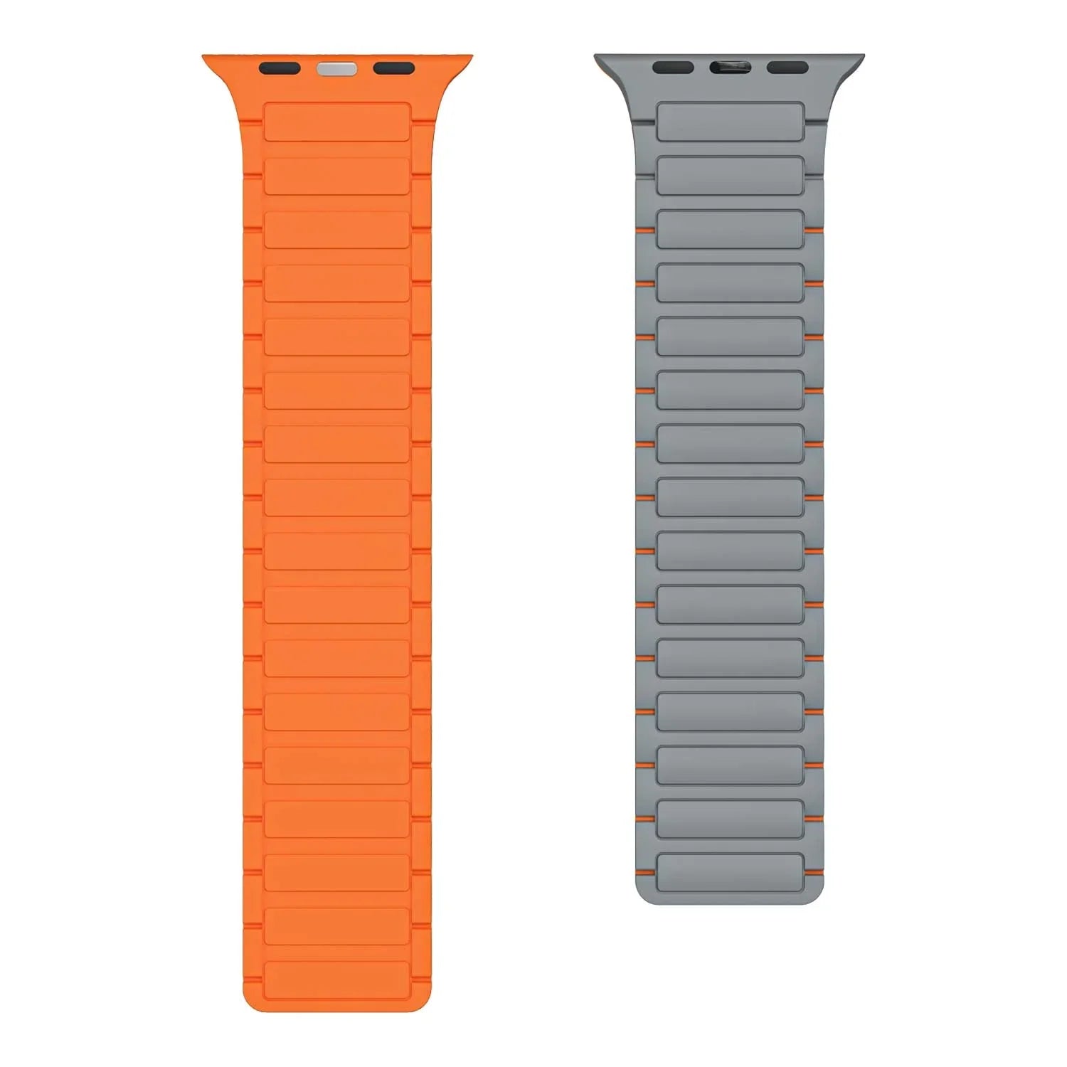 Apple Watch bandje Zyro - siliconen - grijs oranje