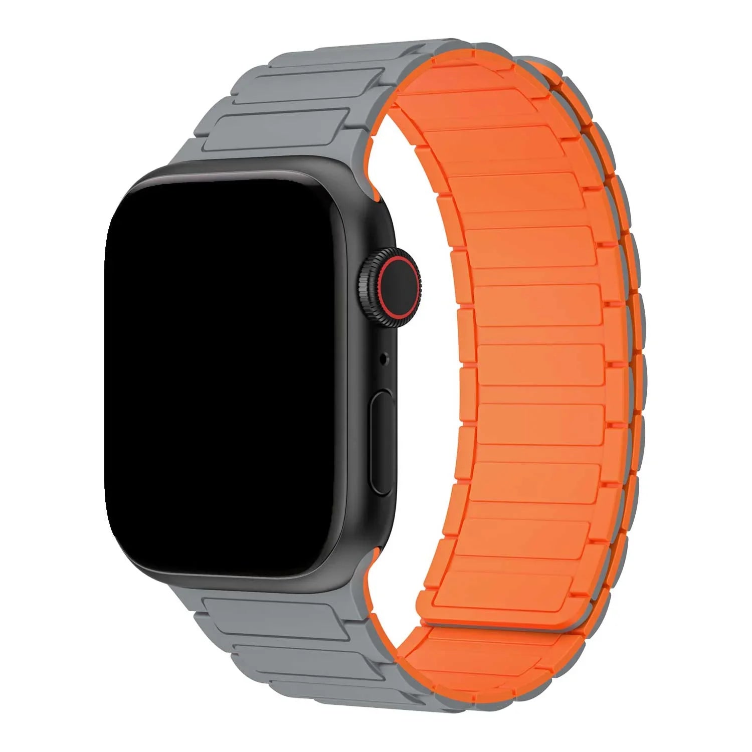 Apple Watch bandje Zyro - siliconen - grijs oranje