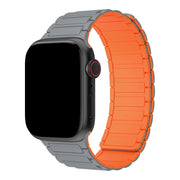 Apple Watch bandje Zyro - siliconen - grijs oranje
