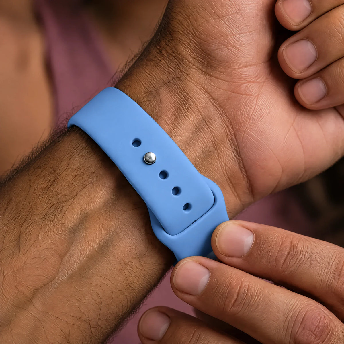 Apple Watch bandje Autumn - siliconen - Veldbloemblauw