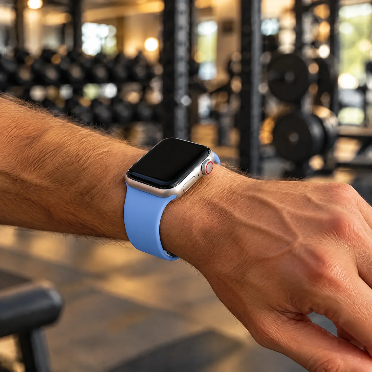 Apple Watch bandje Autumn - siliconen - Veldbloemblauw