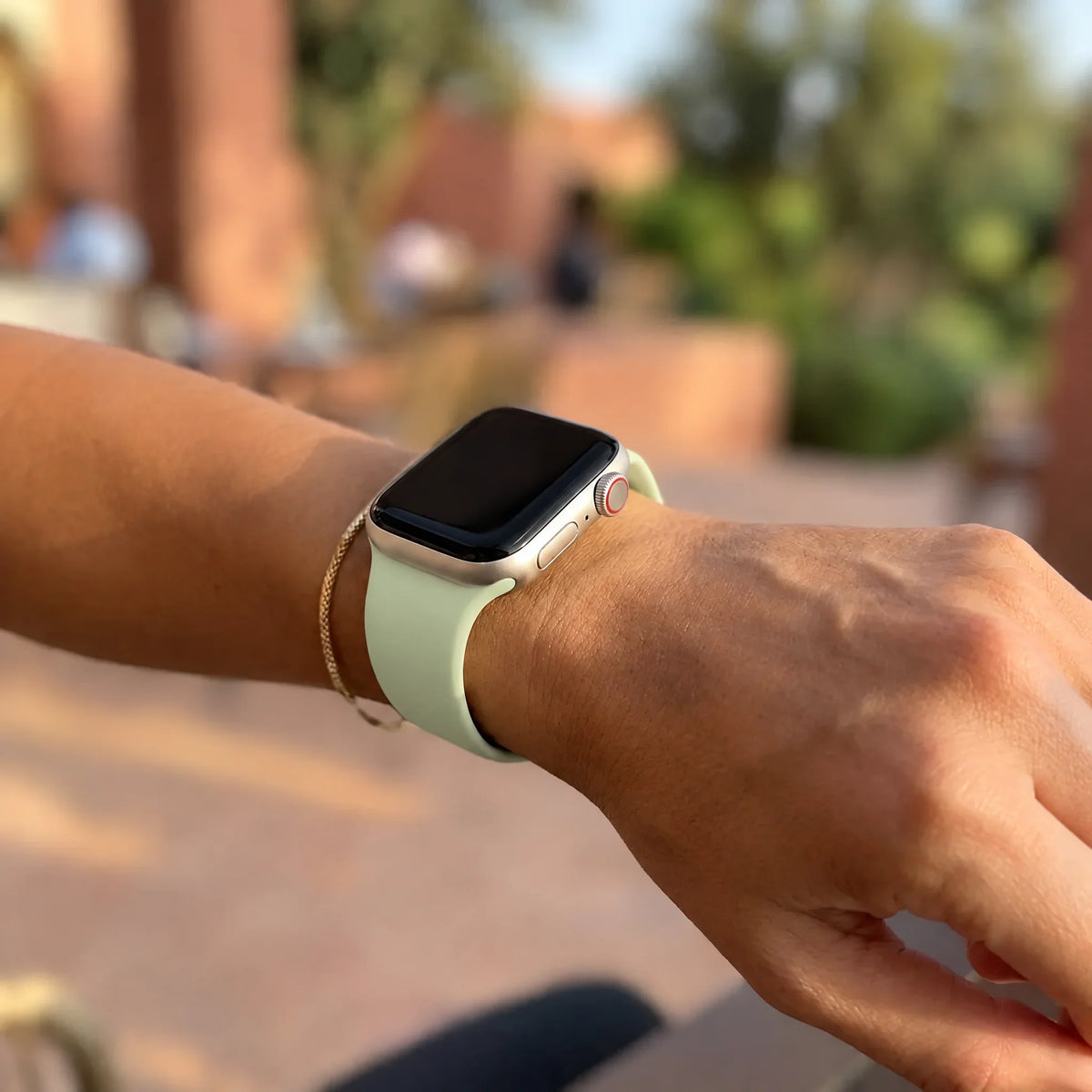 Apple Watch bandje Autumn - siliconen - Zacht Agavegroen