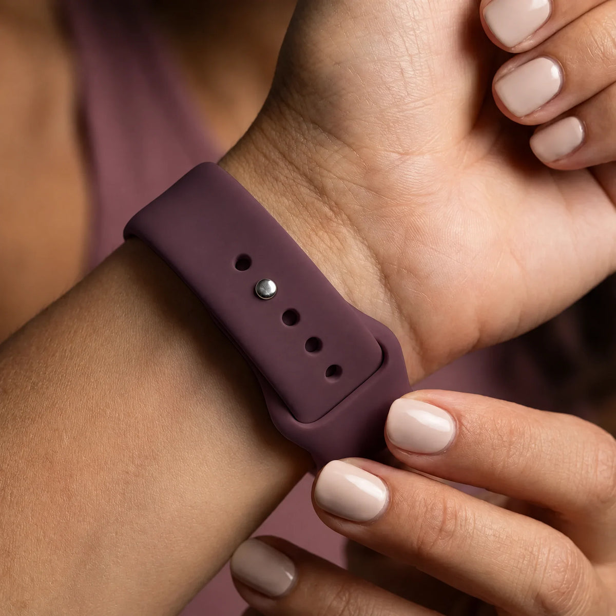 Apple Watch bandje Autumn - siliconen - Bordeauxrood