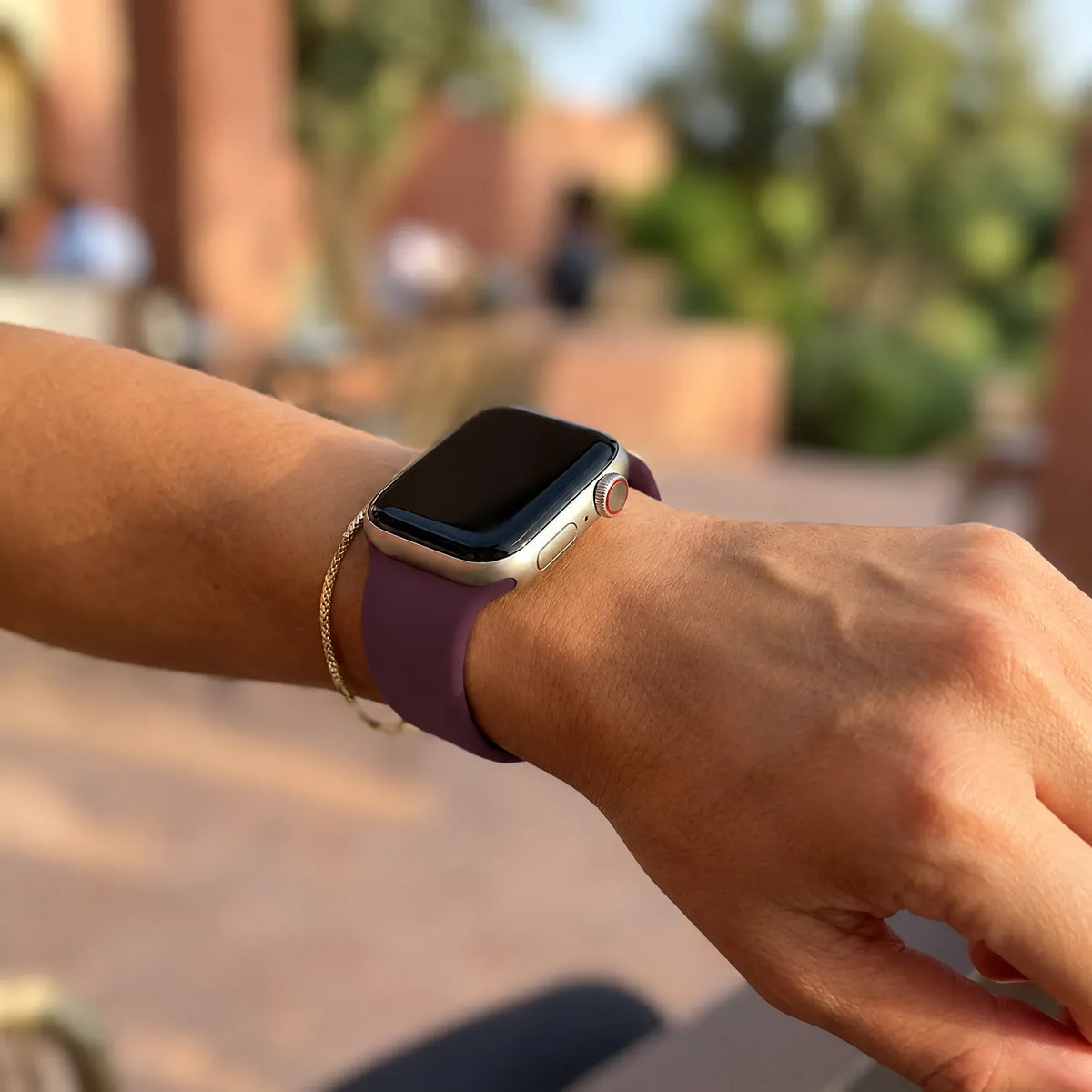 Apple Watch bandje Autumn - siliconen - Bordeauxrood