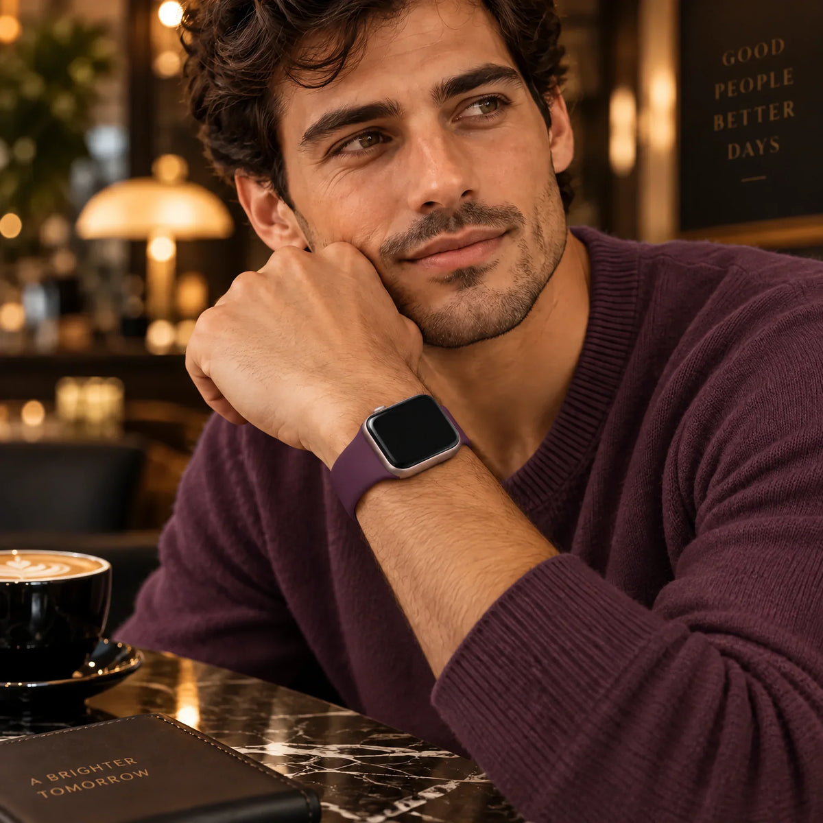 Apple Watch bandje Autumn - siliconen - Bordeauxrood