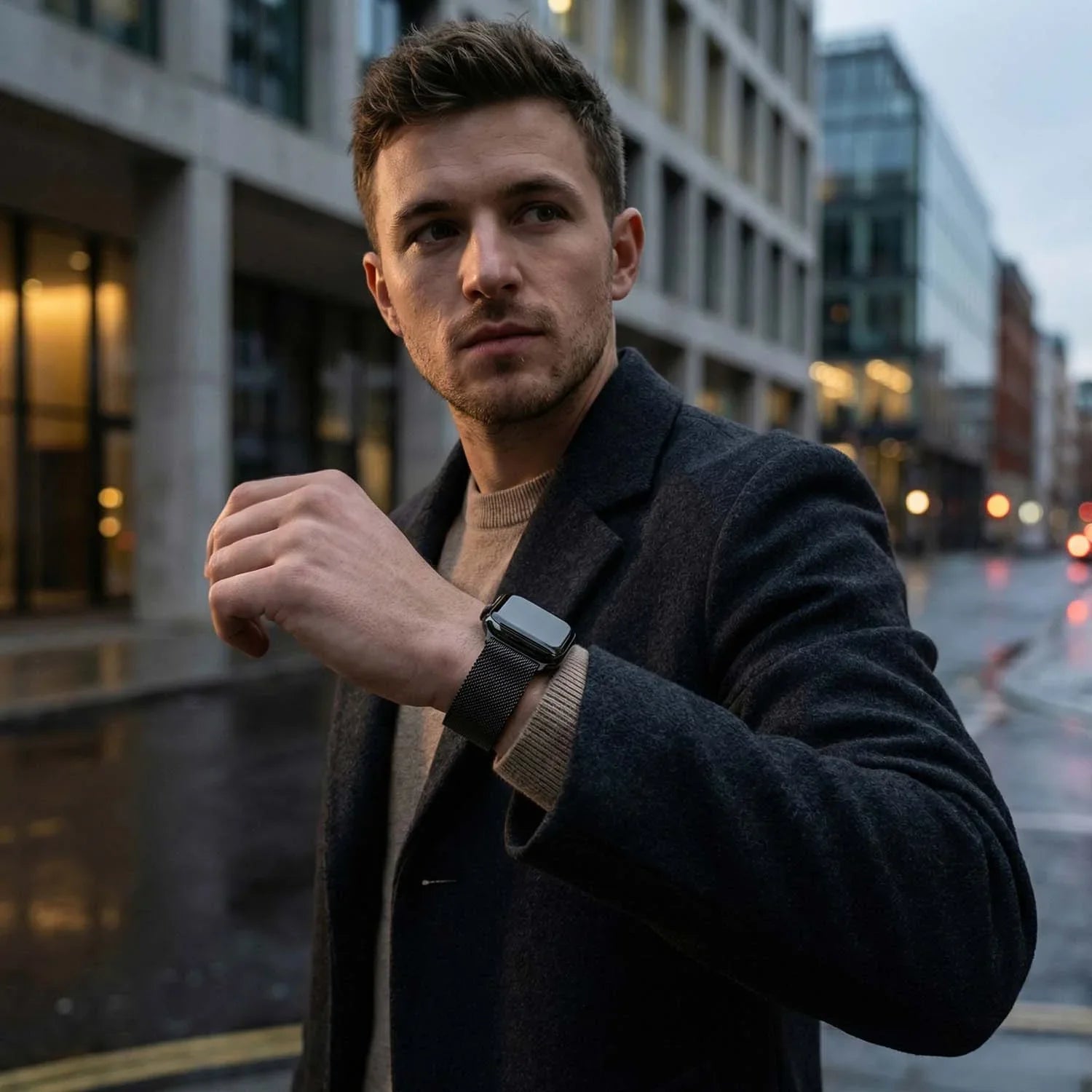 Apple Watch bandje Fiore - milanese - leisteen