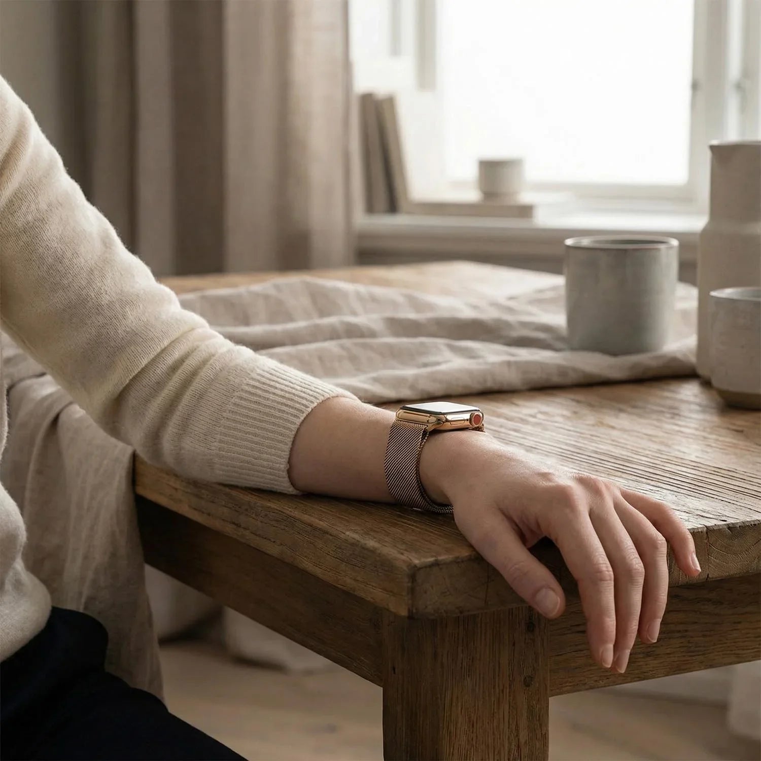 Apple Watch bandje Fiore - milanese - sterrenlicht