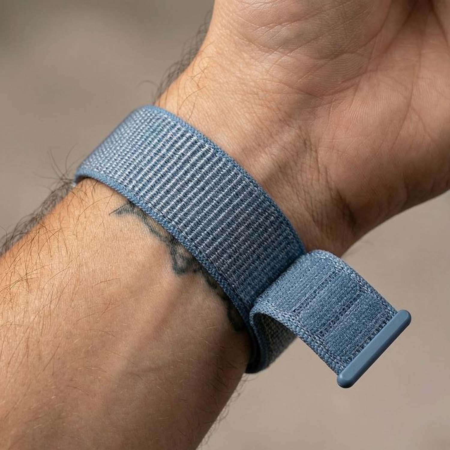 Apple Watch bandje Osvo - geweven - nylon - cape cod blauw