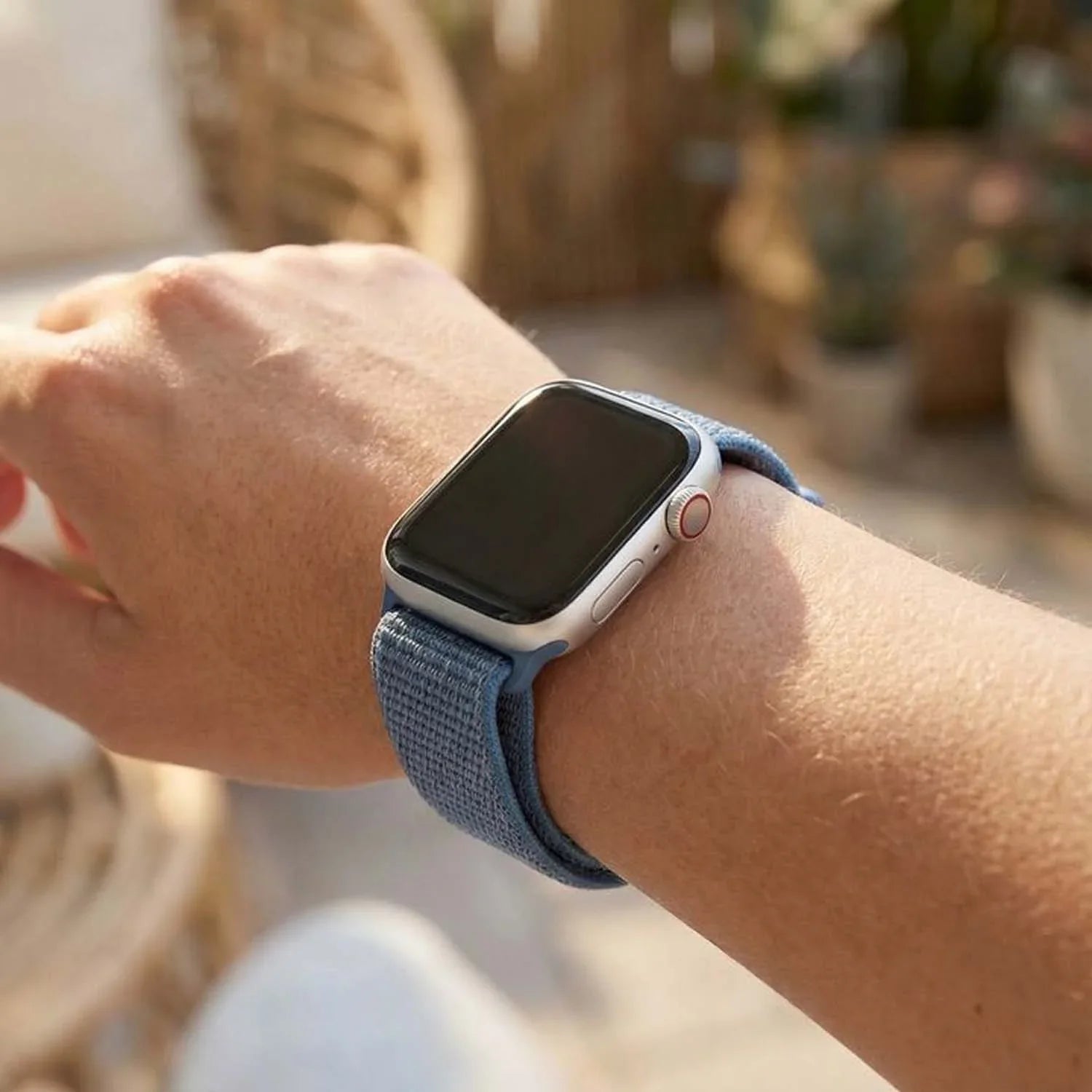 Apple Watch bandje Osvo - geweven - nylon - cape cod blauw