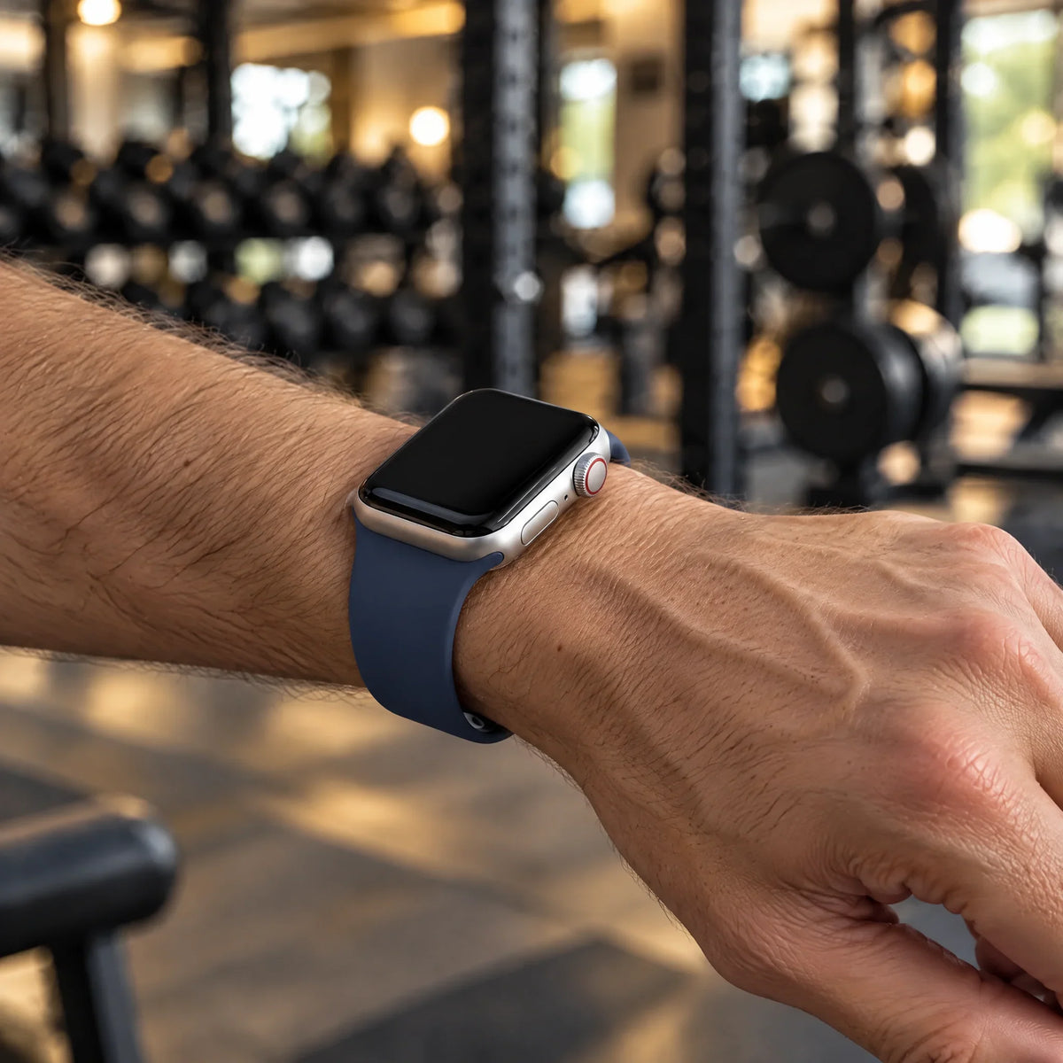 Apple Watch bandje Ovaro - siliconen - Denim blauw