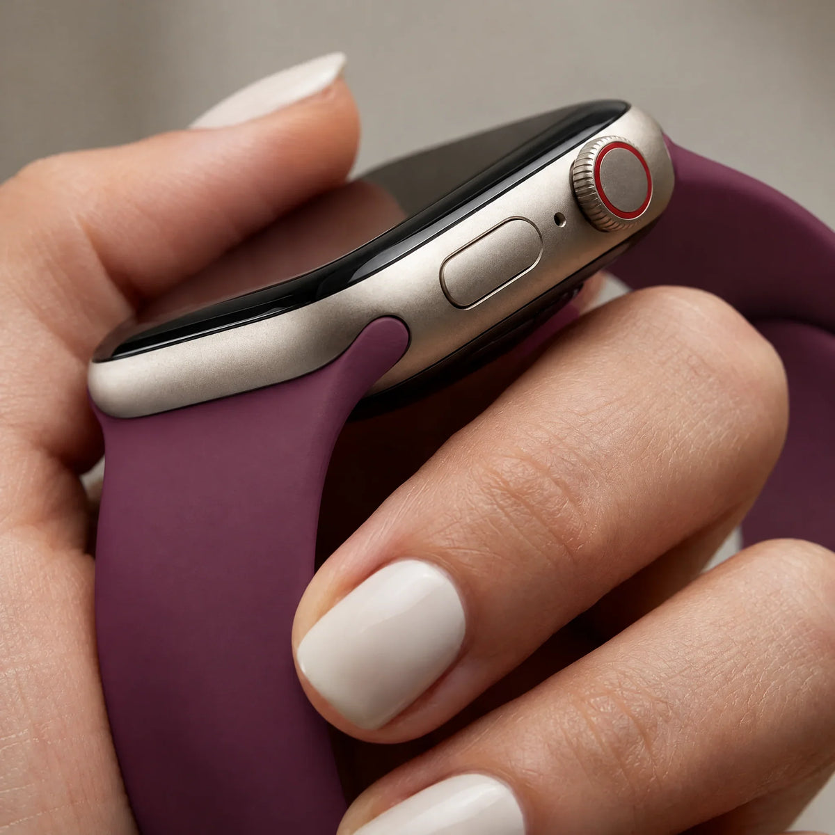 Apple Watch bandje Ovaro - siliconen - moerbei