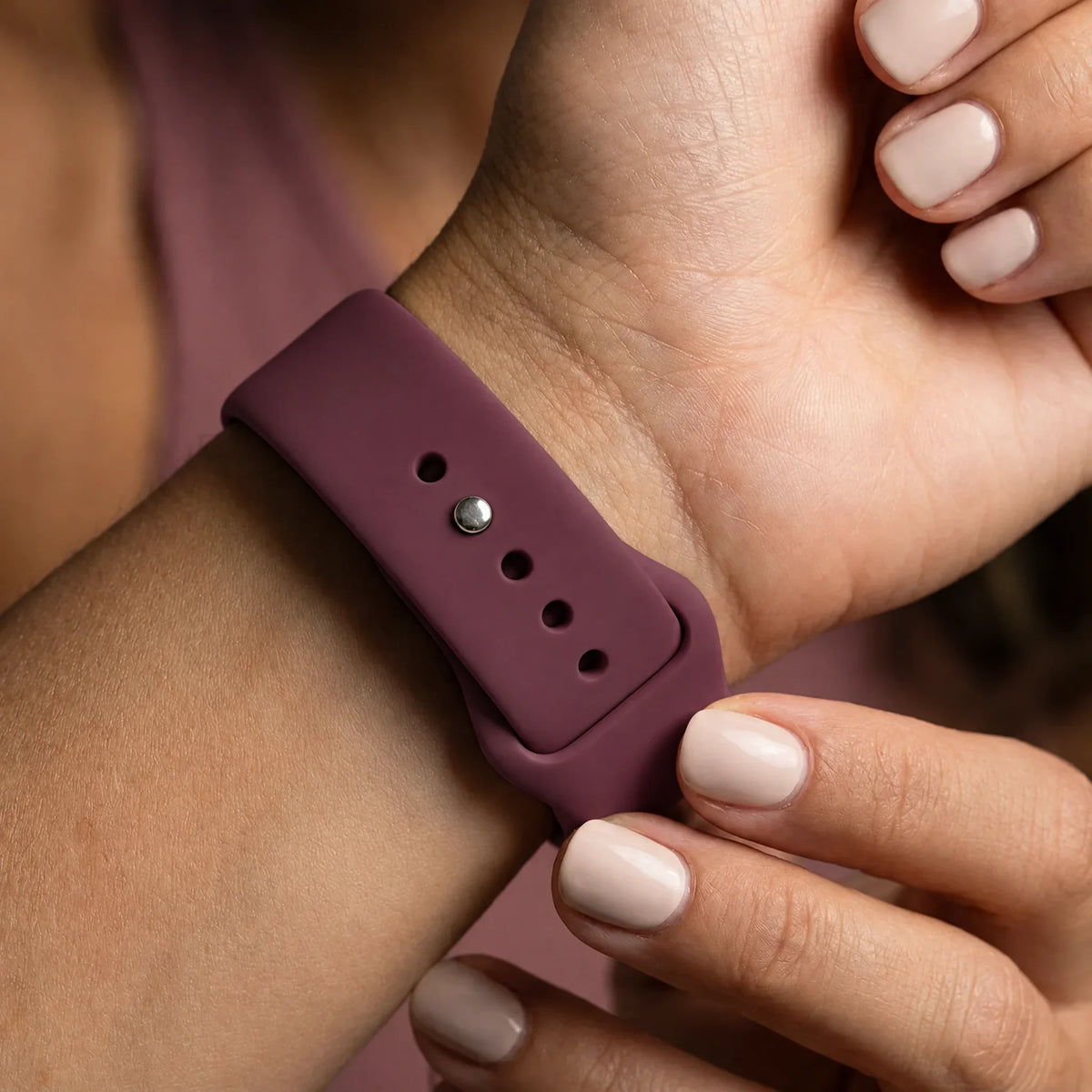 Apple Watch bandje Ovaro - siliconen - moerbei