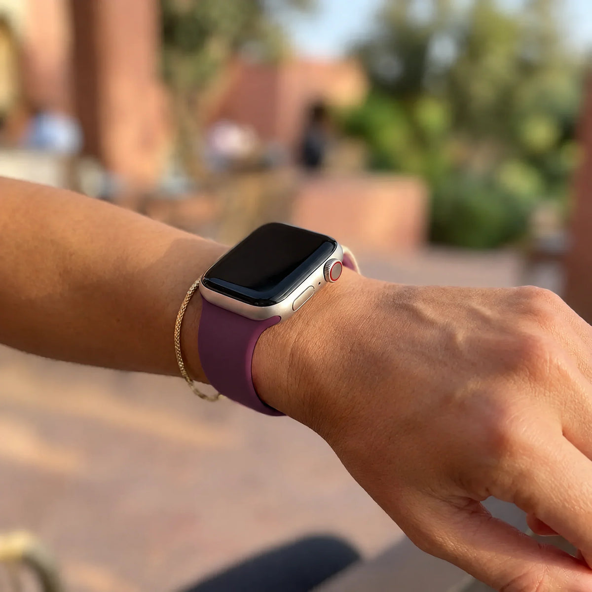Apple Watch bandje Ovaro - siliconen - moerbei