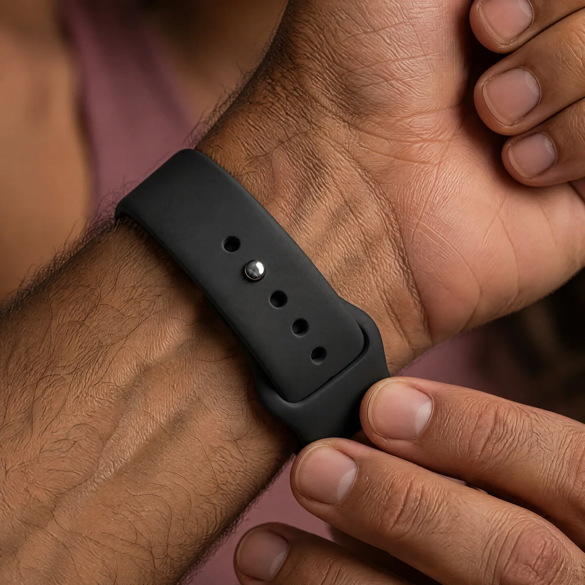 Apple Watch bandje Ovaro - siliconen - zwart