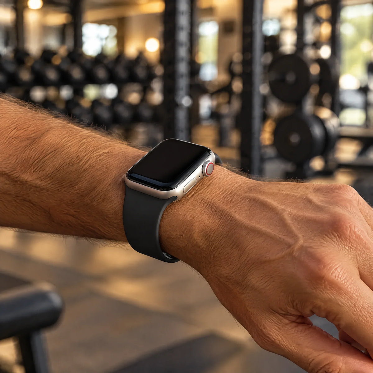 Apple Watch bandje Ovaro - siliconen - zwart