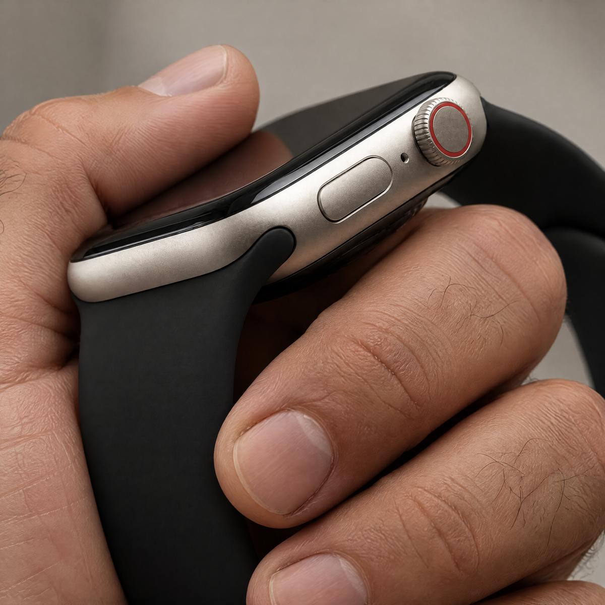 Apple Watch bandje Ovaro - siliconen - zwart
