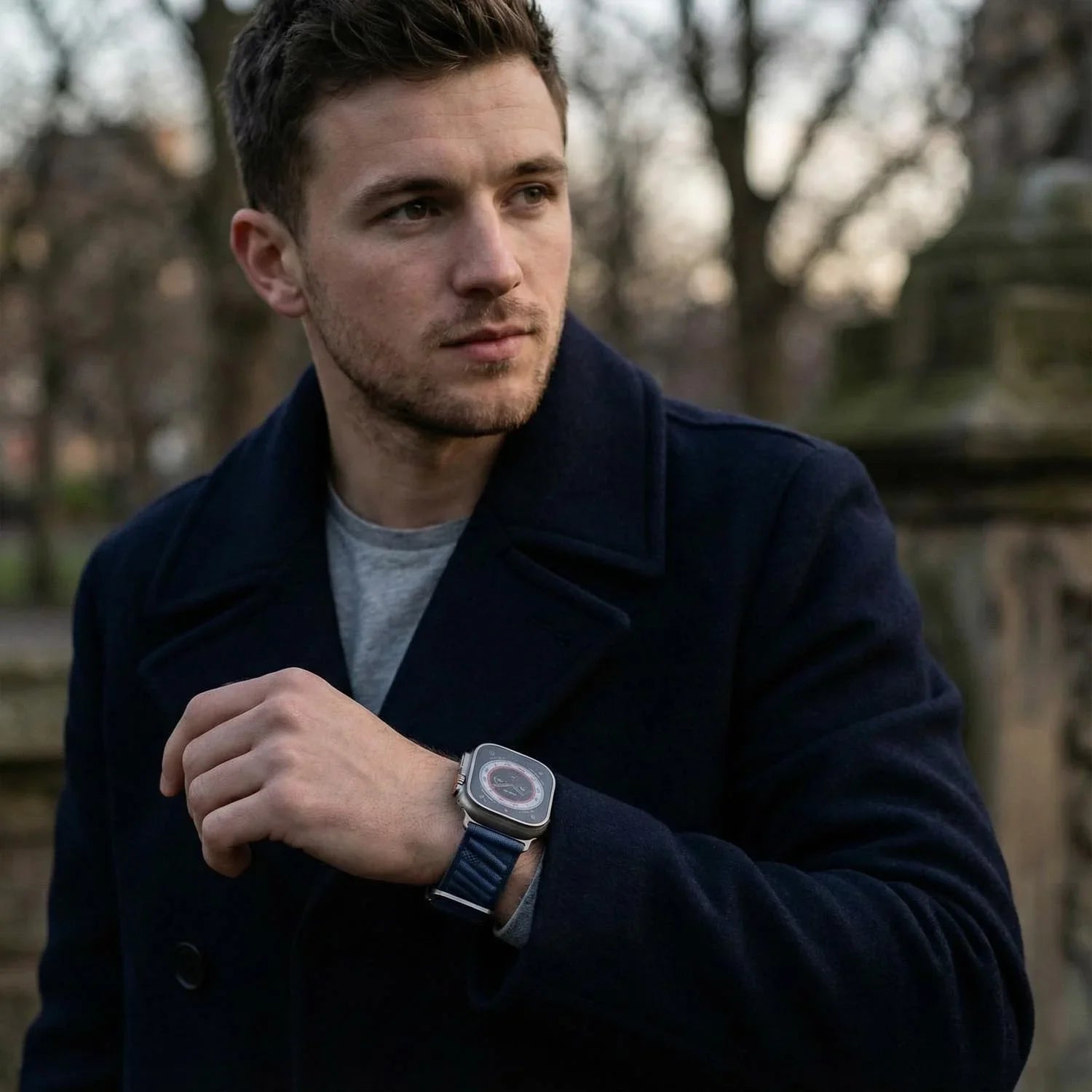 Apple Watch bandje Averro - nylon - middernachtblauw