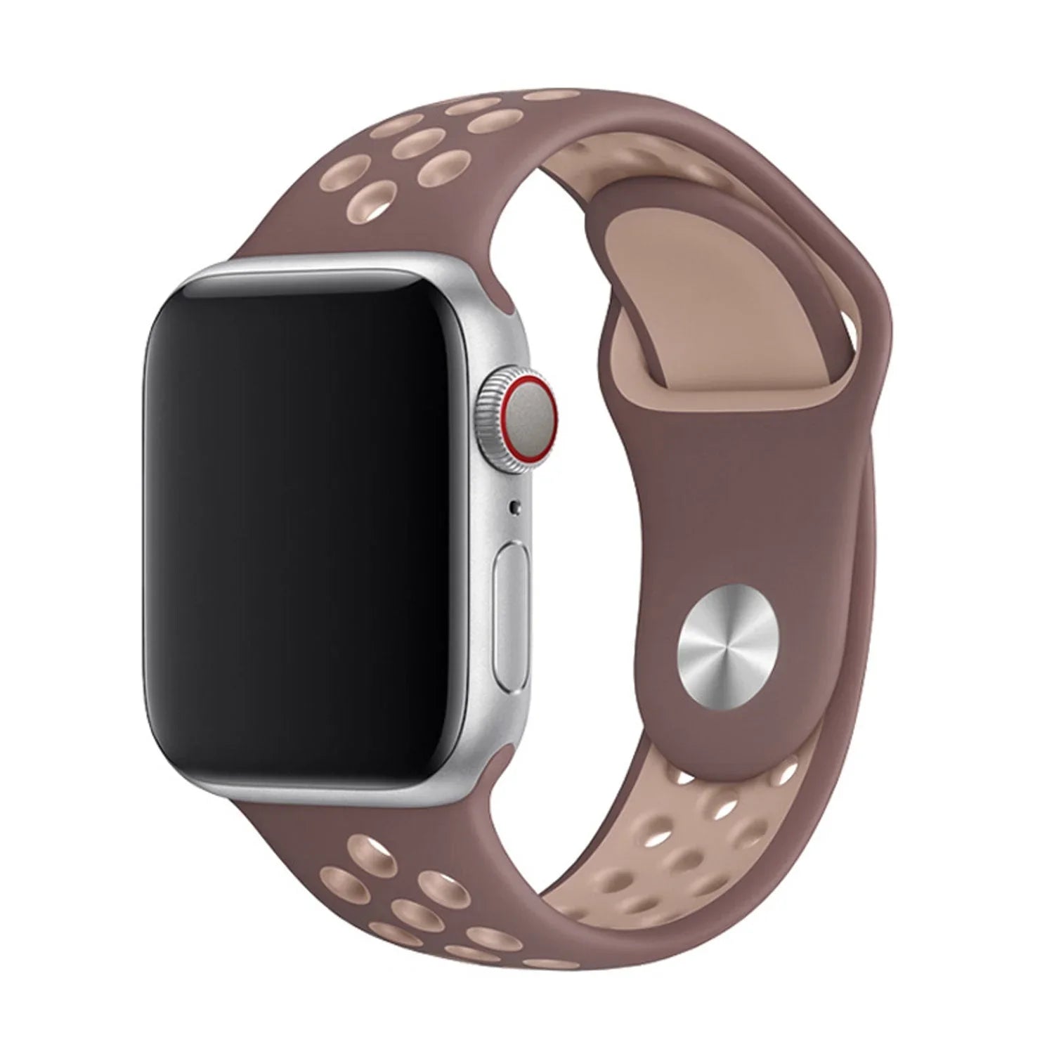 Apple Watch bandje - dubbel - siliconen - smokey mauve beige