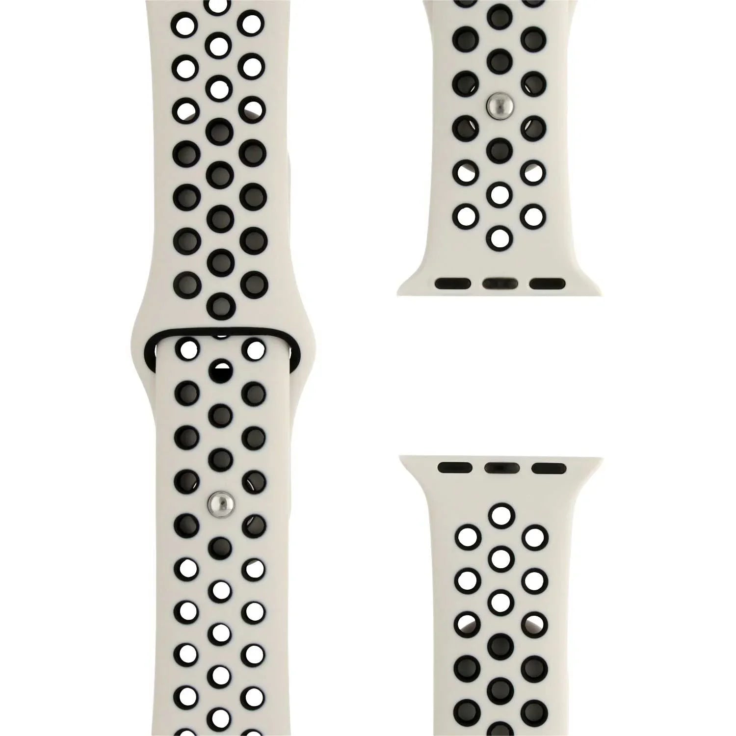 Apple Watch bandje Stryde - dubbel - siliconen - antiekwit zwart