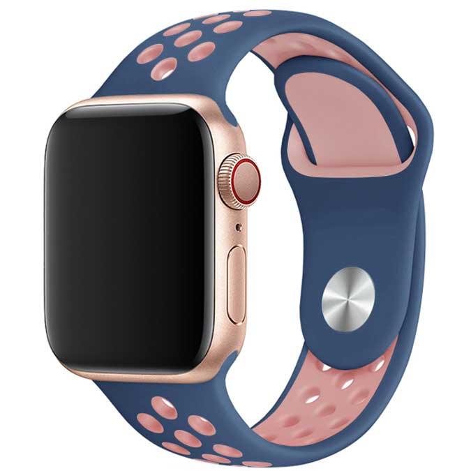 Apple Watch bandje Stryde - dubbel - siliconen - blauw roze