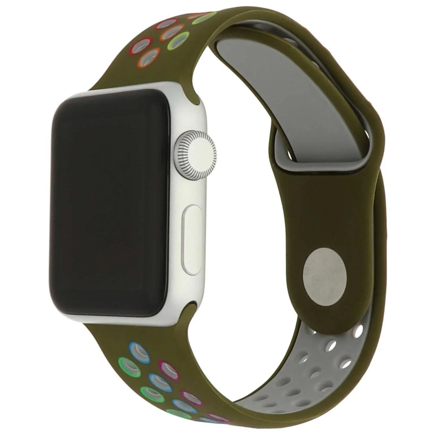 Apple Watch bandje Fusion - dubbel - siliconen - kleurrijk groen