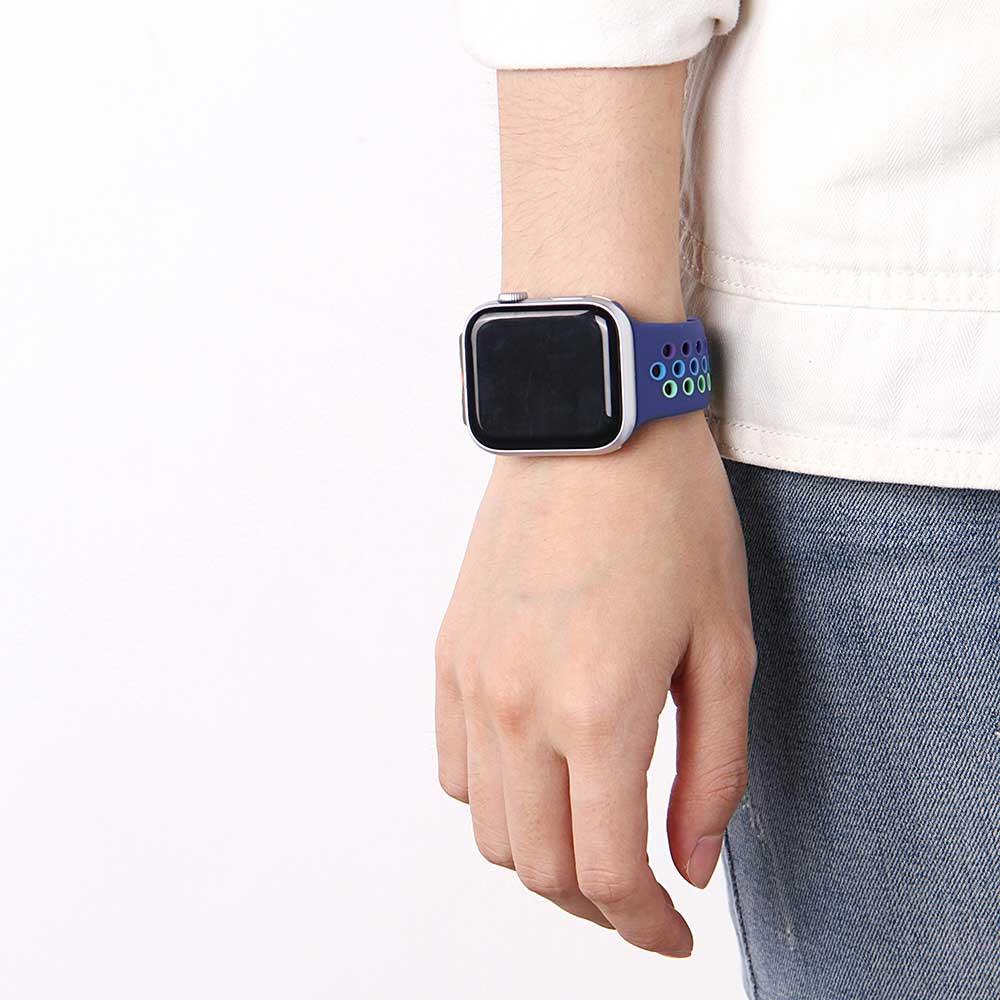 Apple Watch bandje Fusion - dubbel - siliconen - kleurrijk paars