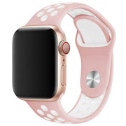 Apple Watch bandje Stryde - dubbel - siliconen - lichtroze wit