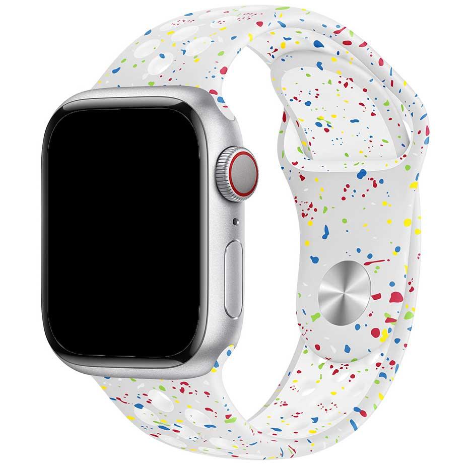 Apple Watch bandje Fusion - dubbel - siliconen - platina