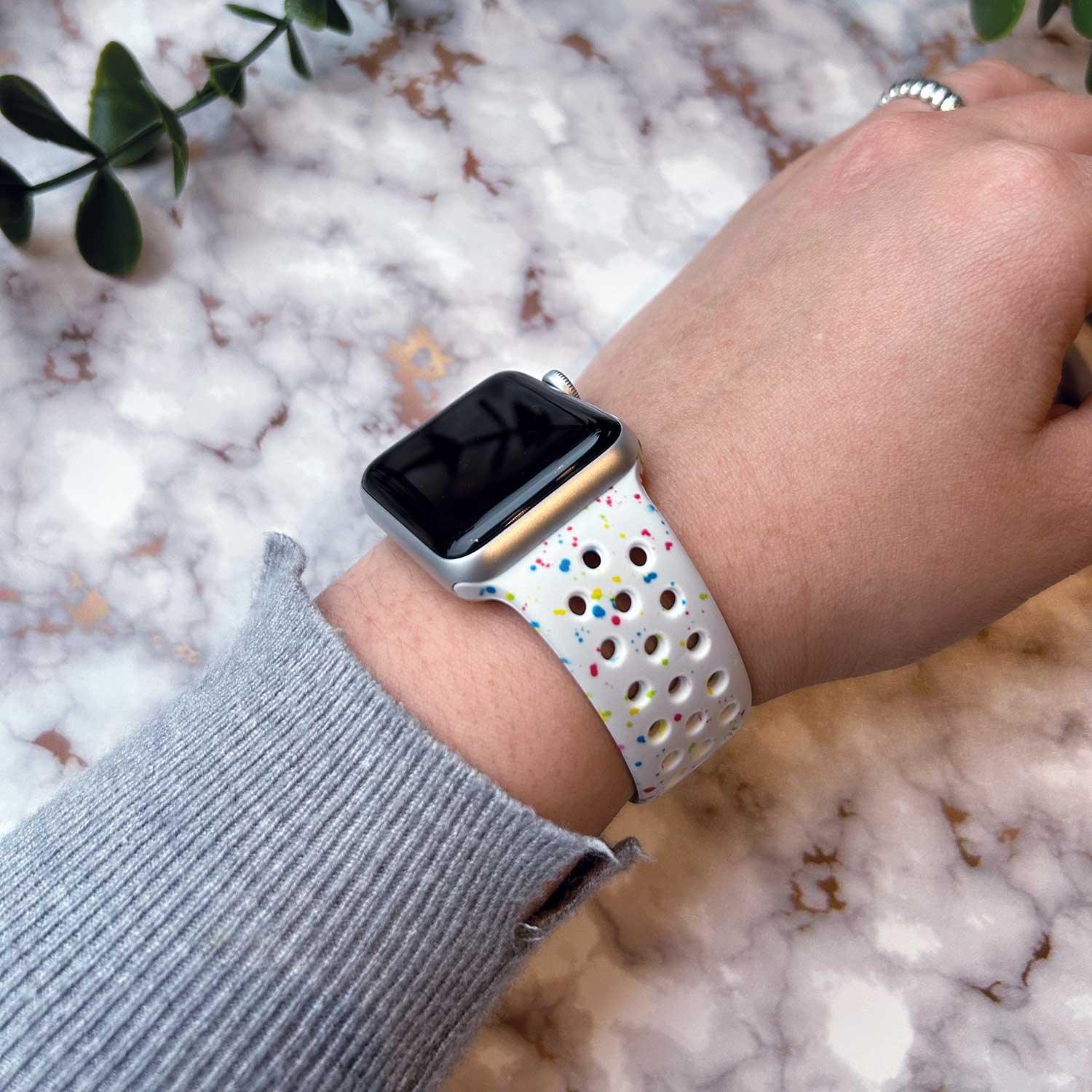 Apple Watch bandje Fusion - dubbel - siliconen - platina