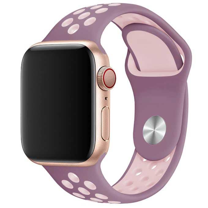 Apple Watch bandje Fusion - dubbel - siliconen - violet roze
