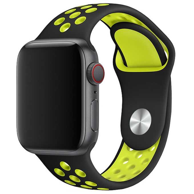 Apple Watch bandje Stryde - dubbel - siliconen - zwart geel