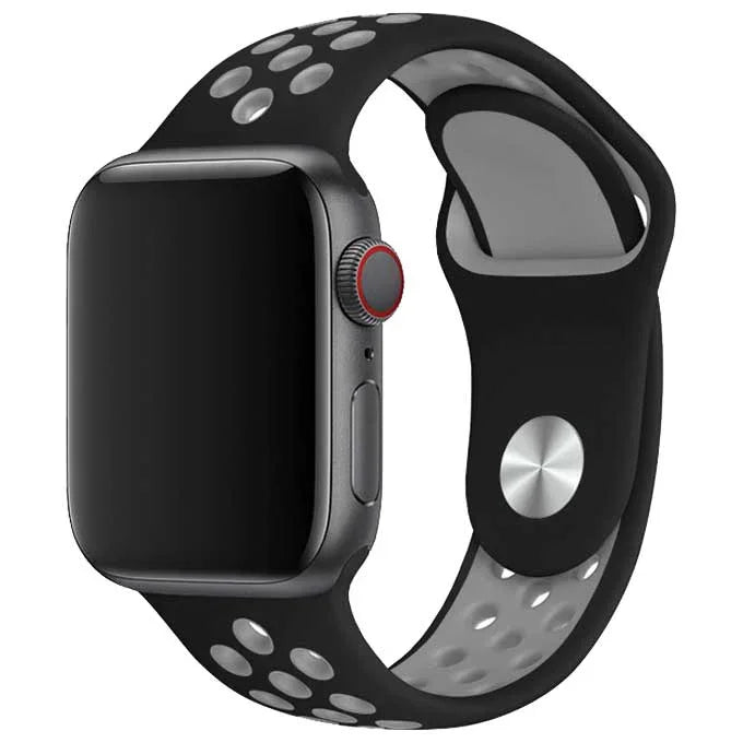 Apple Watch bandje Stryde - dubbel - siliconen - zwart grijs