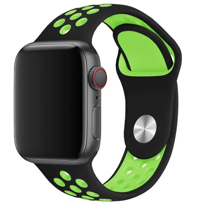 Apple Watch bandje Stryde - dubbel - siliconen - zwart groen