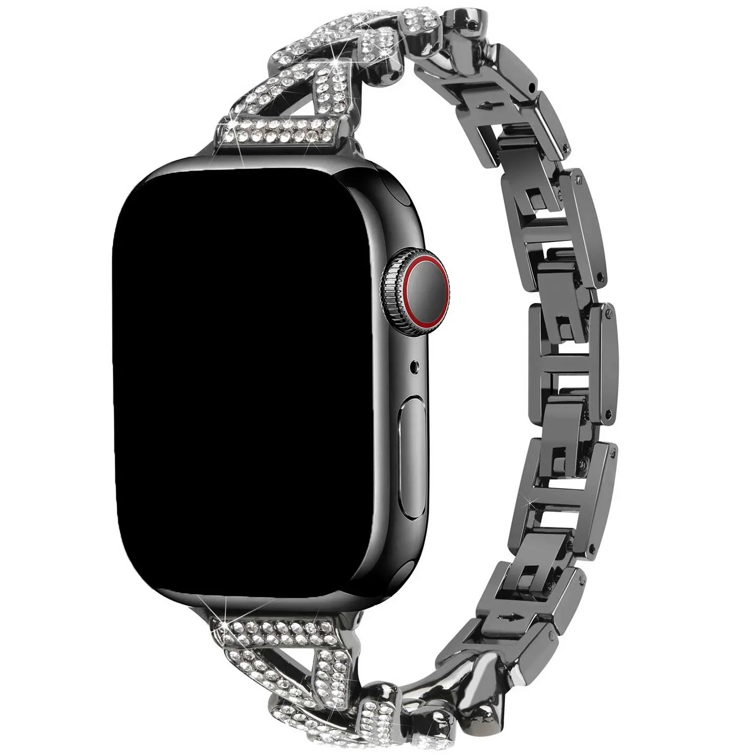 Apple Watch bandje Faye - staal - zwart