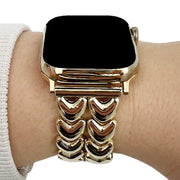 Apple Watch bandje Hart - staal - schakel band - goud