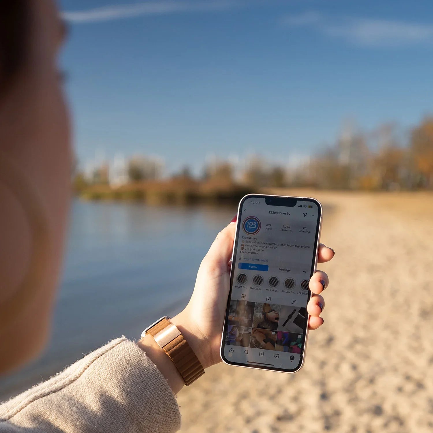Apple Watch bandje Magna - Leer - bruin