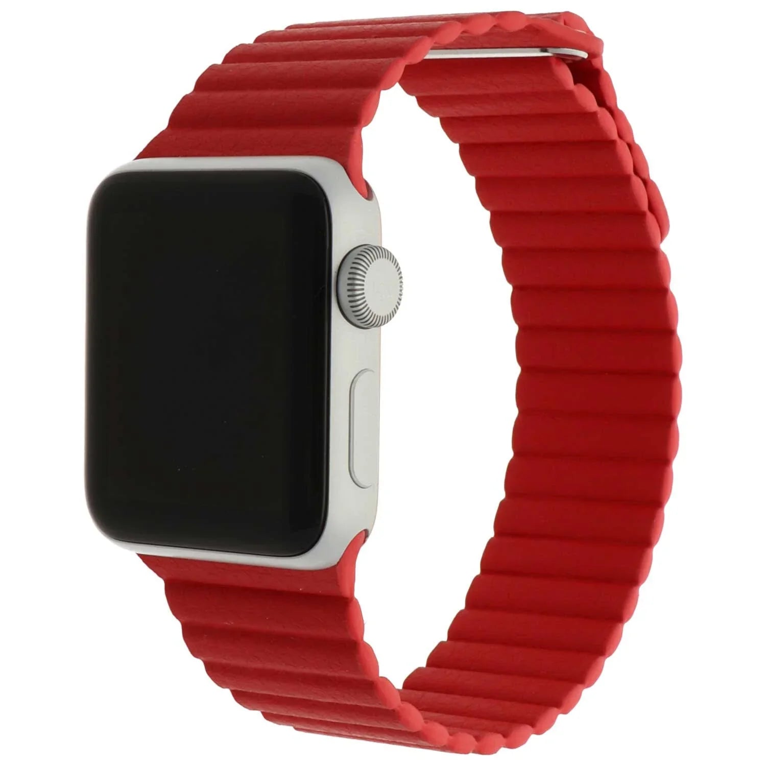 Apple Watch bandje - leer - ribbel - rood