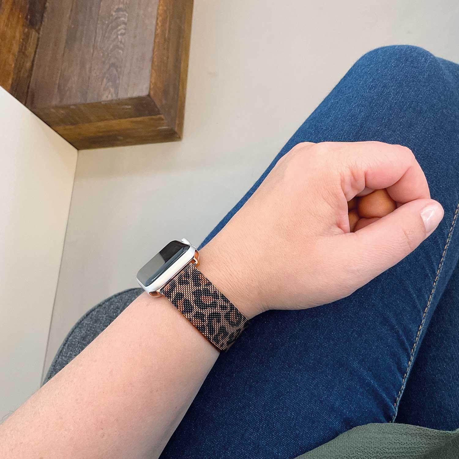 Apple Watch bandje Solaro - milanese - leopard
