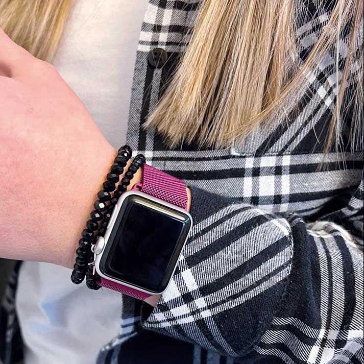 Apple Watch bandje Fiore - milanese - paars