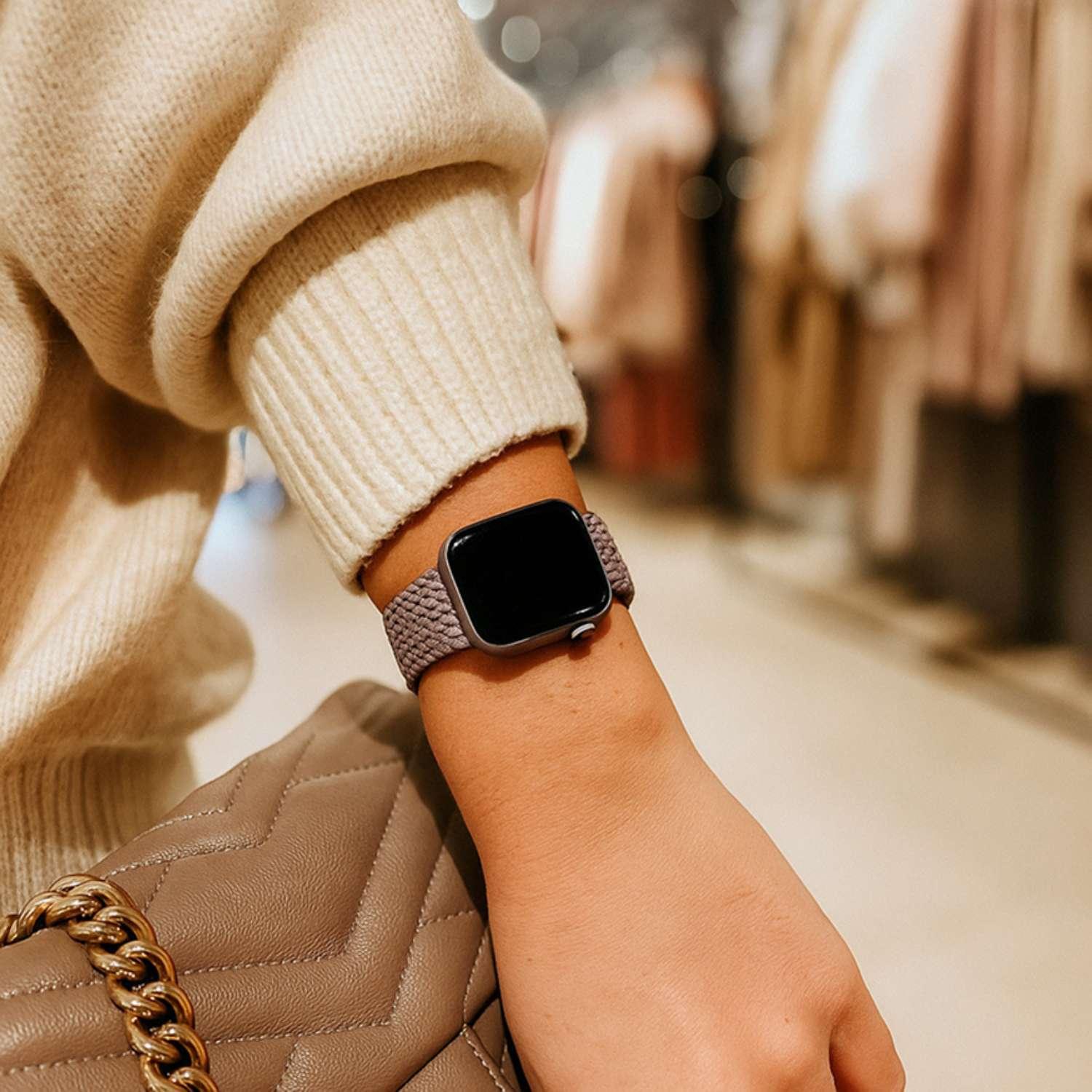 Apple Watch bandje Weavy - nylon - paars
