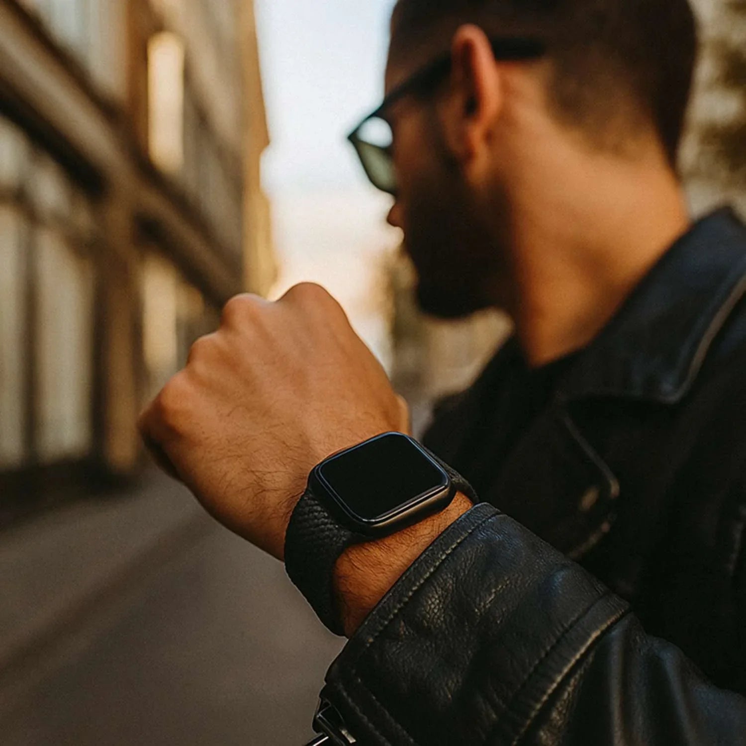 Apple Watch bandje Weavy - nylon - zwart