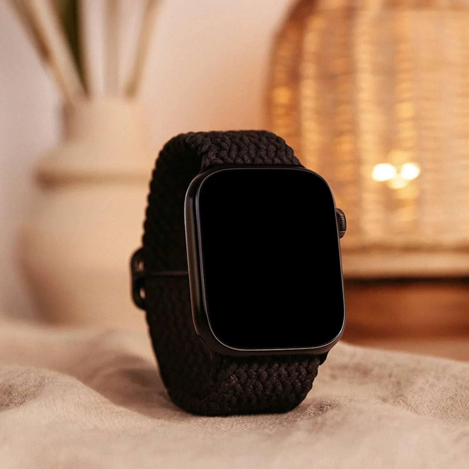 Apple Watch bandje Weavy - nylon - zwart