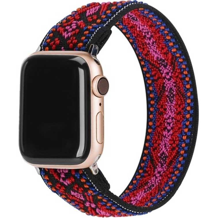 Apple Watch bandje - nylon - geweven - bohemian rood