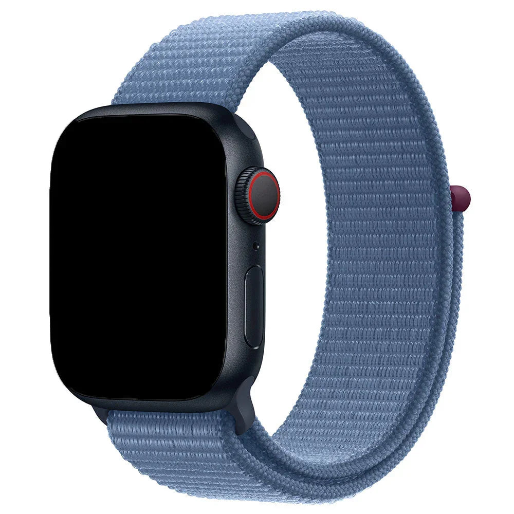 Apple Watch bandje Nexora - geweven - nylon - winterblauw