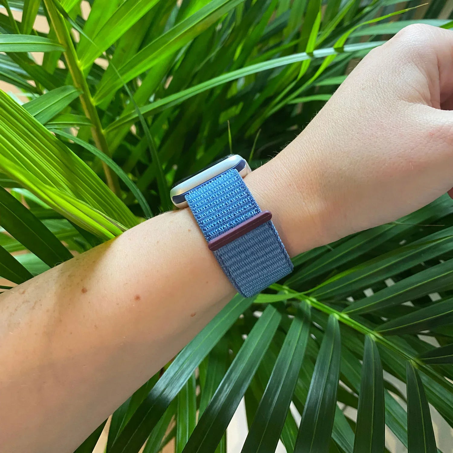 Apple Watch bandje Nexora - geweven - nylon - winterblauw
