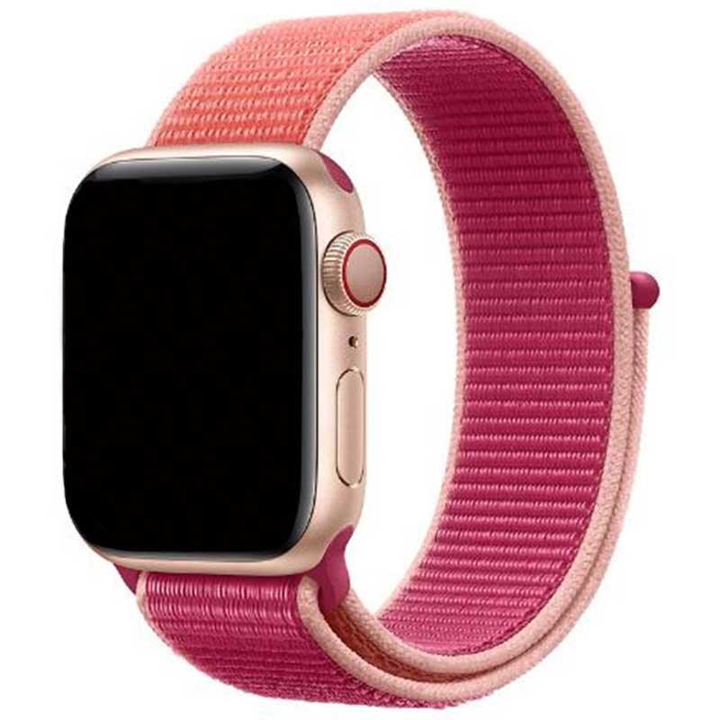 Apple Watch bandje Nexora - geweven - nylon - granaatappel